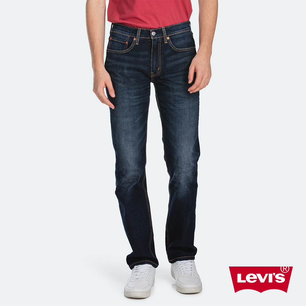 Levis 男款 514低腰合身直筒牛仔褲 深藍刷白 彈性布料