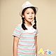 Azio Kids美國派 女童  上衣 領口白色荷葉造型彩色橫條紋短袖上衣(彩條) product thumbnail 1
