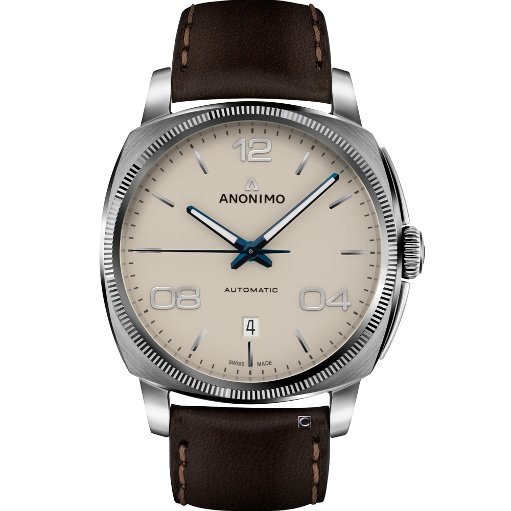 Anonimo EPURATO義式經典機械腕錶-奶油白/42mm