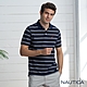 Nautica 男裝 吸濕排汗細條紋短袖POLO衫-深藍 product thumbnail 1