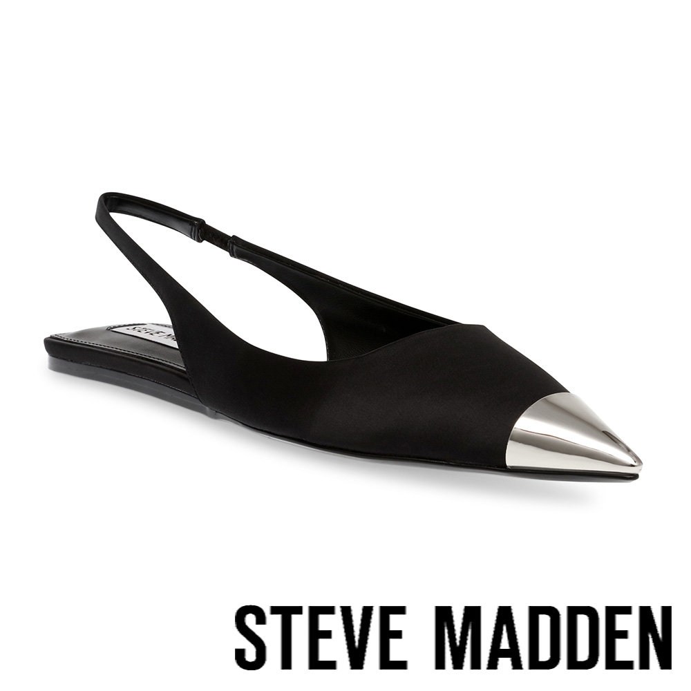 STEVE MADDEN-CENTRIC 拼接尖頭平底涼拖鞋-黑色