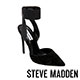 STEVE MADDEN-DION麂皮尖頭繞踝細跟鞋-絨黑 product thumbnail 1