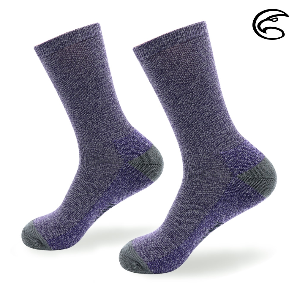 【ADISI】羊毛保暖襪 AS22052 / 紫灰