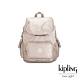 Kipling 都會時尚霧玫瑰金拉鍊掀蓋後背包-CITY PACK S product thumbnail 1