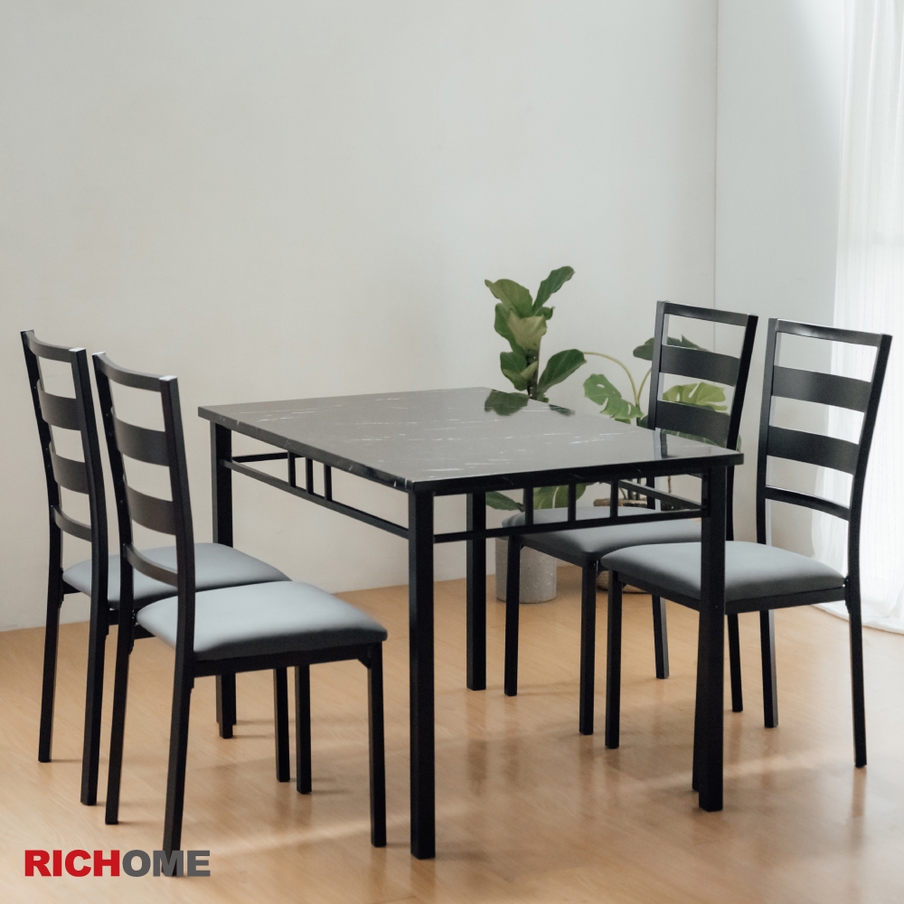 RICHOME 達斯工業風餐桌椅組(一桌四椅) W117 X D76 X H76 CM