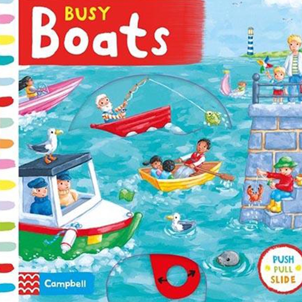 Busy Boats 忙碌的划船遊戲硬頁操作拉拉書 | 拾書所