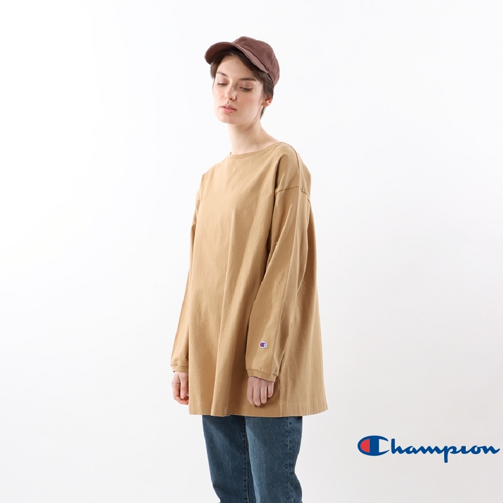 Champion Women's草寫Logo長版Tee(卡其色)