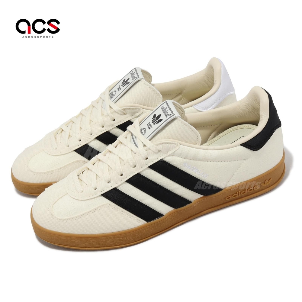 adidas 休閒鞋Gazelle Indoor 男鞋米白黑太極帆布Dorophy Tang 愛迪達