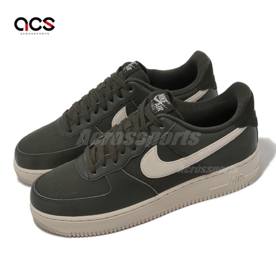 Nike 休閒鞋 Air Force 1 07 LX 男鞋 深綠 米白 皮革 帆布 AF1 經典 仿舊 DV7186-301