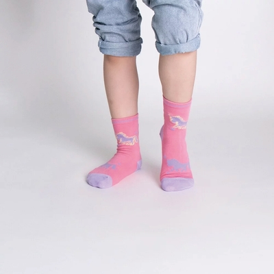 【WARX除臭襪】趣味圖樣薄款中筒童襪-獨角獸