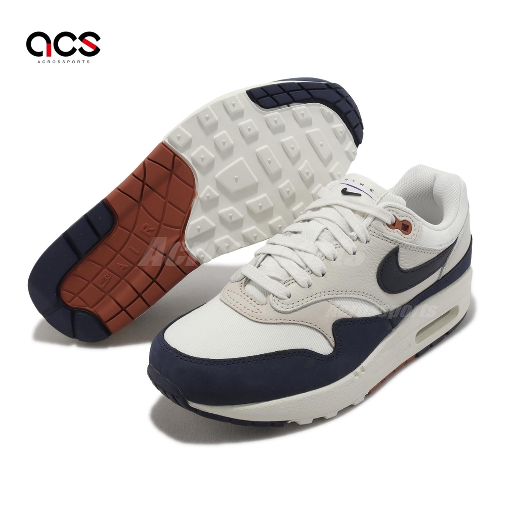 Nike 休閒鞋Wmns Air Max 1 LX 女鞋男鞋米白深藍Obsidian 氣墊復古