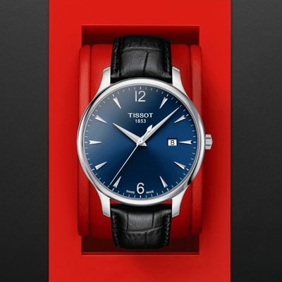 TISSOT天梭 官方授權 TRADITION 經典簡約石英腕錶 母親節 禮物 42mm/T0636101604700