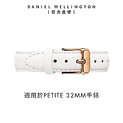 Daniel Wellington DW 錶帶 Petite Bondi 14mm純真白真皮錶帶-玫瑰金 DW00200161