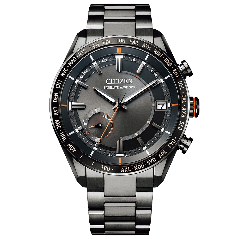 CITIZEN星辰 GENT'S系列 光動能GPS鈦金屬腕錶 43.5mm/CC3085-51E