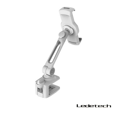 LEDETECH鋁合金單臂夾式手機平板架(LD-204BWH)-白色