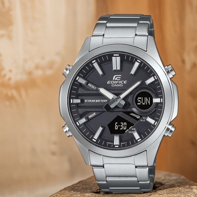 CASIO 卡西歐 EDIFICE 10年電力運動計時手錶 送禮推薦 EFV-C120D-1A