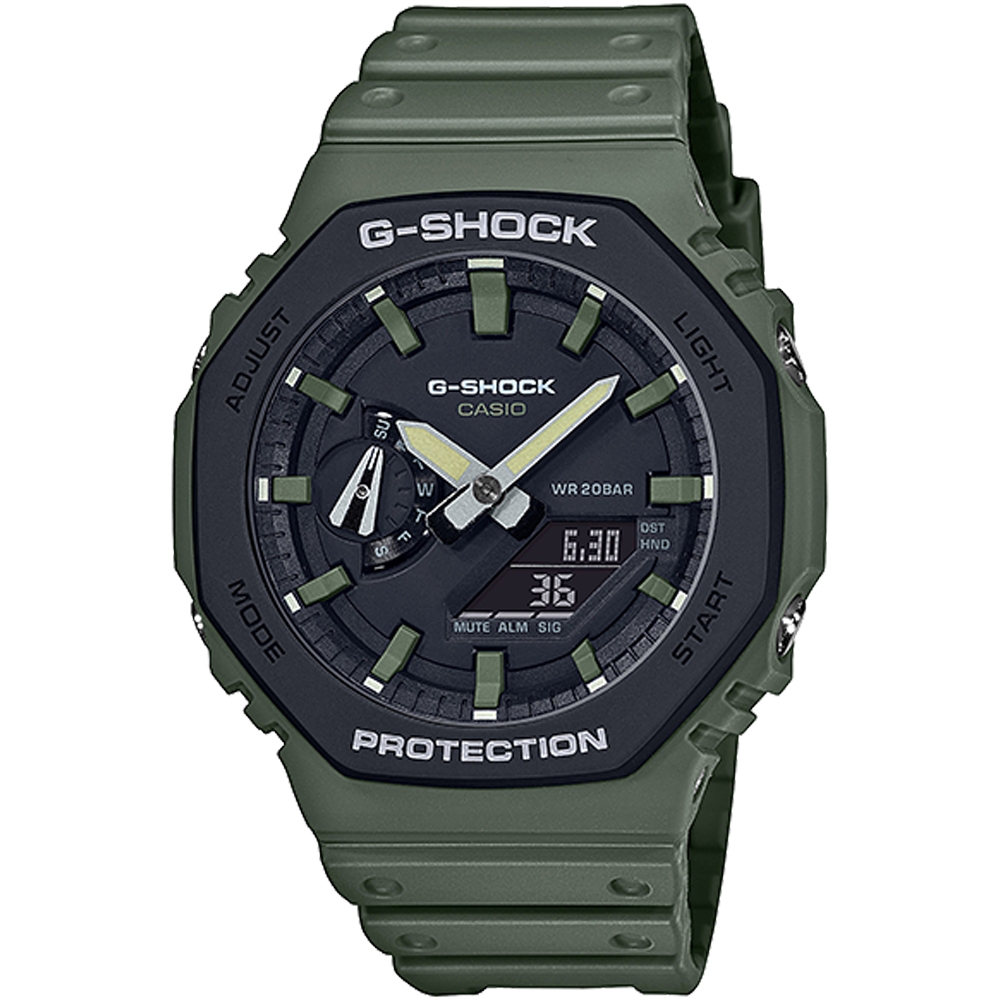 CASIO 卡西歐 G-SHOCK 農家橡樹 街頭軍事系列八角電子錶 送禮推薦-軍綠 GA-2110SU-3A