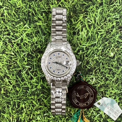 Ogival 愛其華 公司貨 滿天星真晶鑽 機械腕錶-女錶(30329L29W)26mm