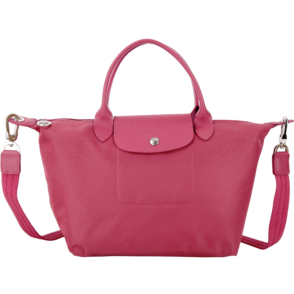 LONGCHAMP Le pliage Neo 小型短把厚磅尼龍兩用包(覆盆莓)