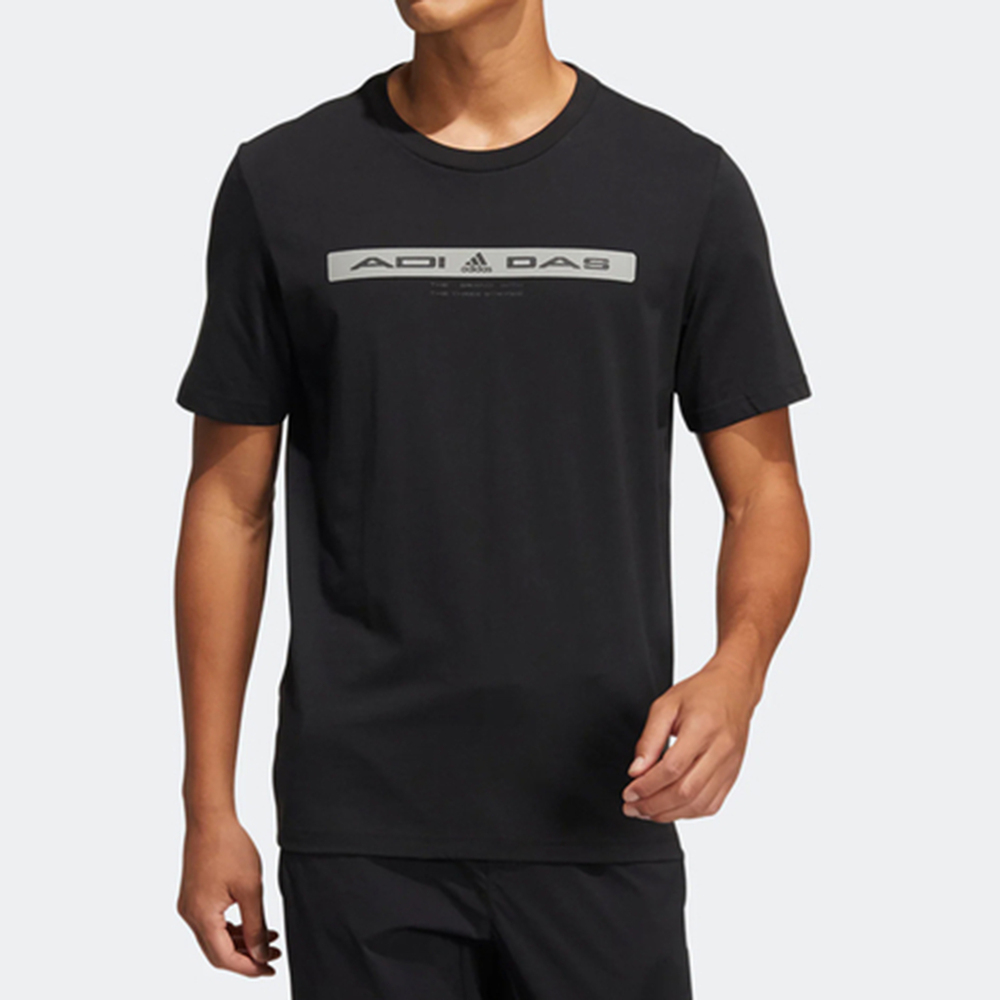 Adidas Th Refbar Tee HE9944 男 T恤 休閒 舒適 運動 反光 短袖 上衣 黑