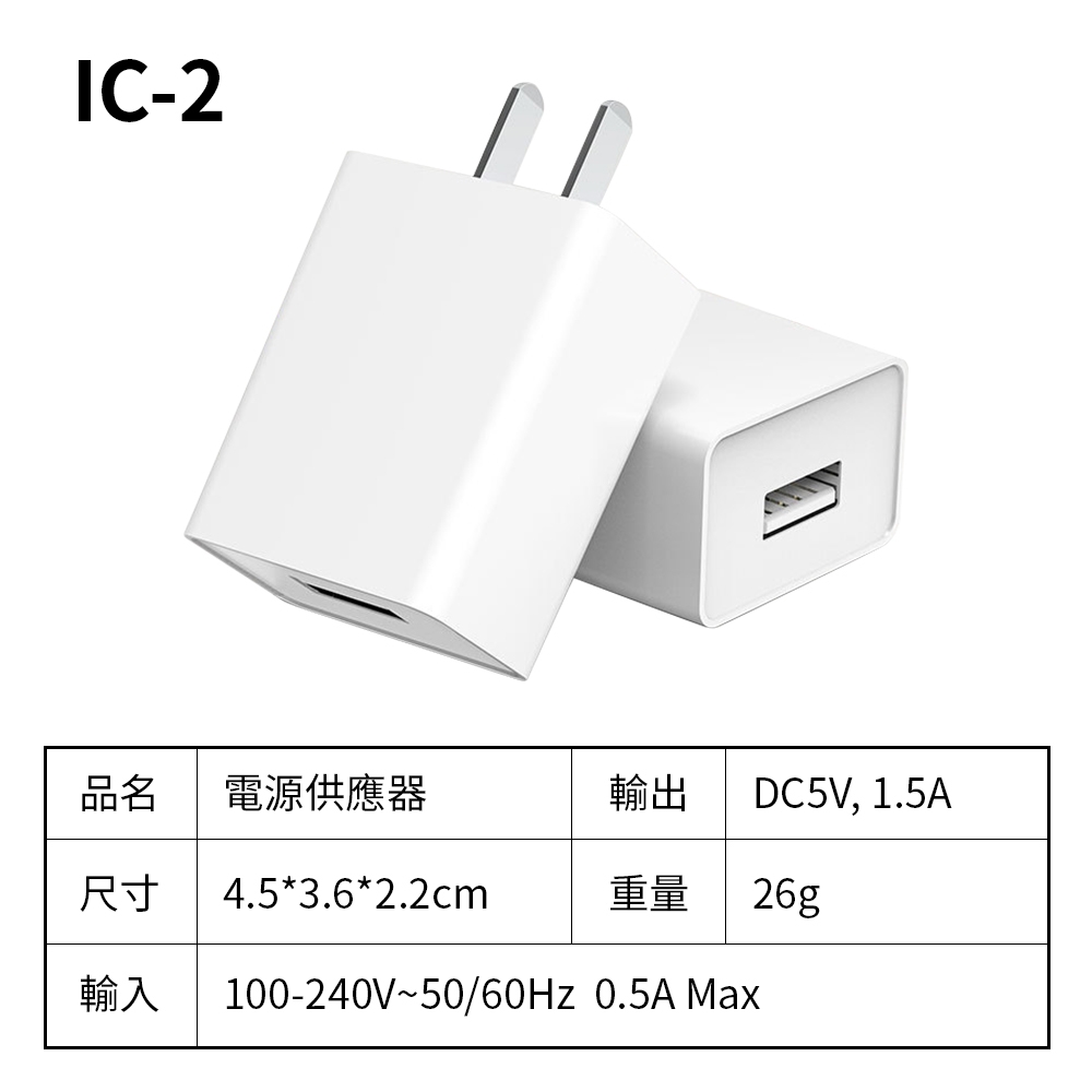 【買一送一】通過BSMI認證1.5A USB電源供應器IC-2