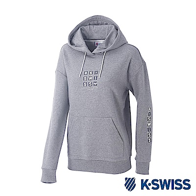 K-SWISS Hooded Sweat Shirts女休閒連帽上衣-女-灰