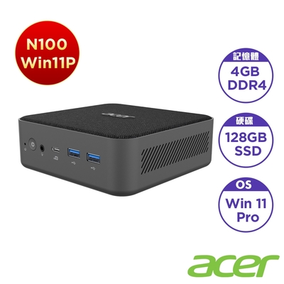 Acer 宏碁 Revo Box RB102 4核心桌上型電腦(N100/4GB/128GB/Win11 Pro)