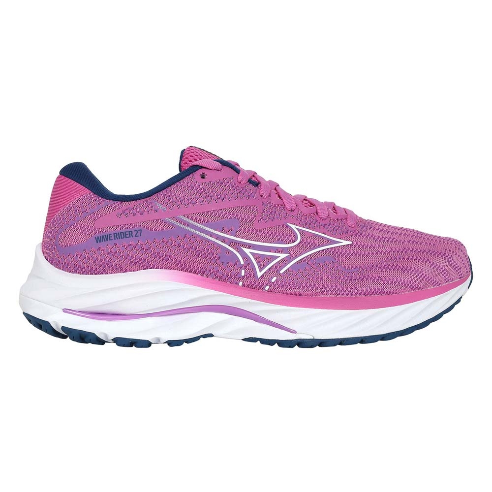 MIZUNO WAVE RIDER 27 女慢跑鞋-運動 J1GD230373 玫紫白