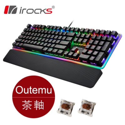 irocks K61M RGB背光機械式鍵盤-茶軸