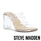 STEVE MADDEN-LUCITE 四帶方頭粗跟涼拖鞋-透明杏 product thumbnail 1