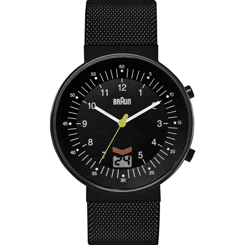 BRAUN德國百靈 日期窗 網織不鏽鋼錶鍍黑色IP -黑色/42mm