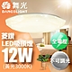舞光 LED 1-2坪 12W菱鑽吸頂燈(白光/黃光) product thumbnail 3
