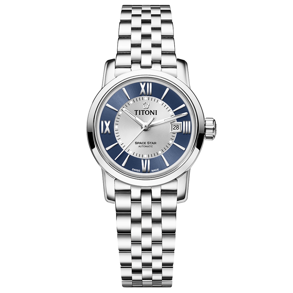 TITONI 梅花錶 天星系列 雙色羅馬機械腕錶 28mm / 23538S-580