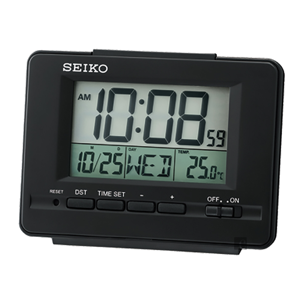 SEIKO精工 經典電子鐘 桌鐘(QHL078K)-黑