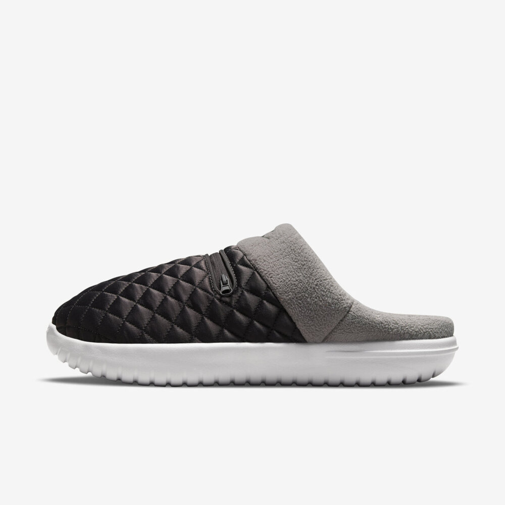 Nike Burrow SE [DQ0668-200] 男 拖鞋 休閒 絨布菱格紋 保暖 舒適 居家 室內外 穿搭 黑灰