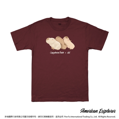 American Explorer 美國探險家 印花T恤(客製商品無法退換) 圓領 美國棉 T-Shirt 獨家設計款 棉質 短袖 -水豚火車