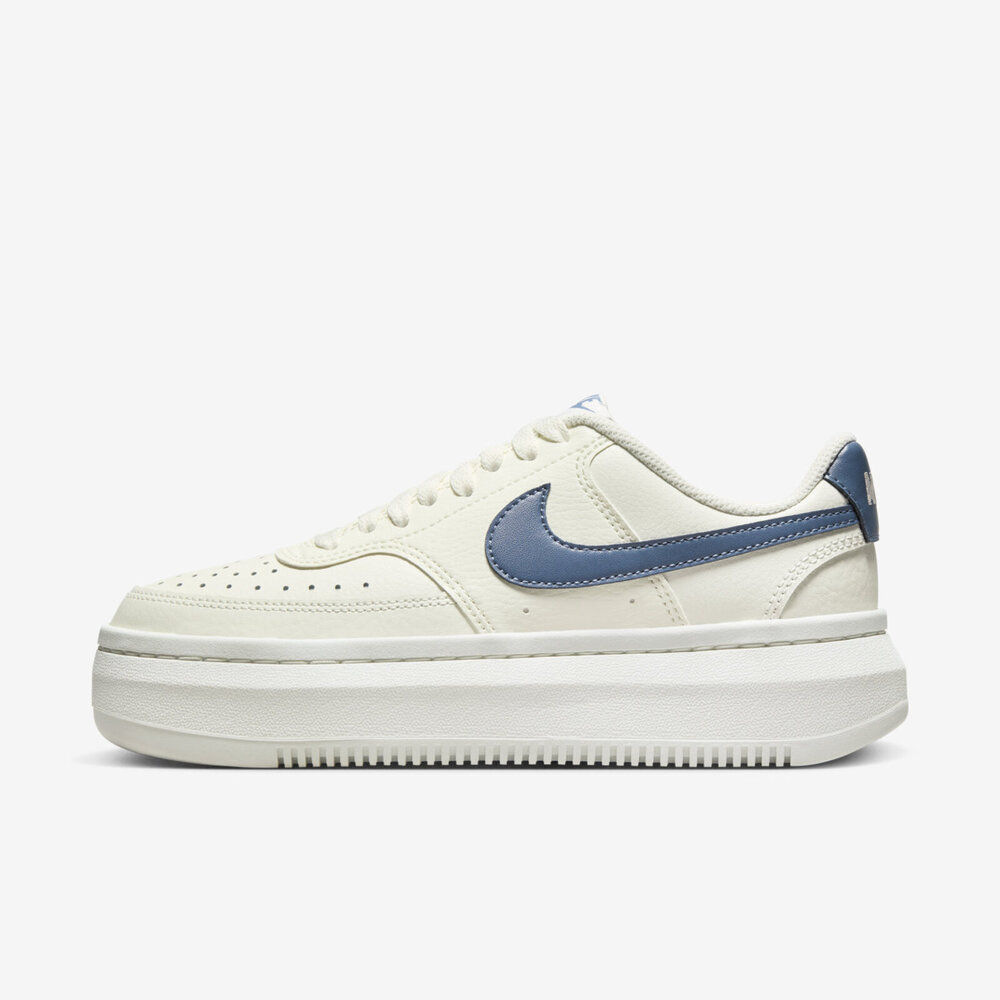 Nike Wmns Court Vision Alta LTR [DM0113-102] 女 休閒鞋 厚底 皮革 米 藍