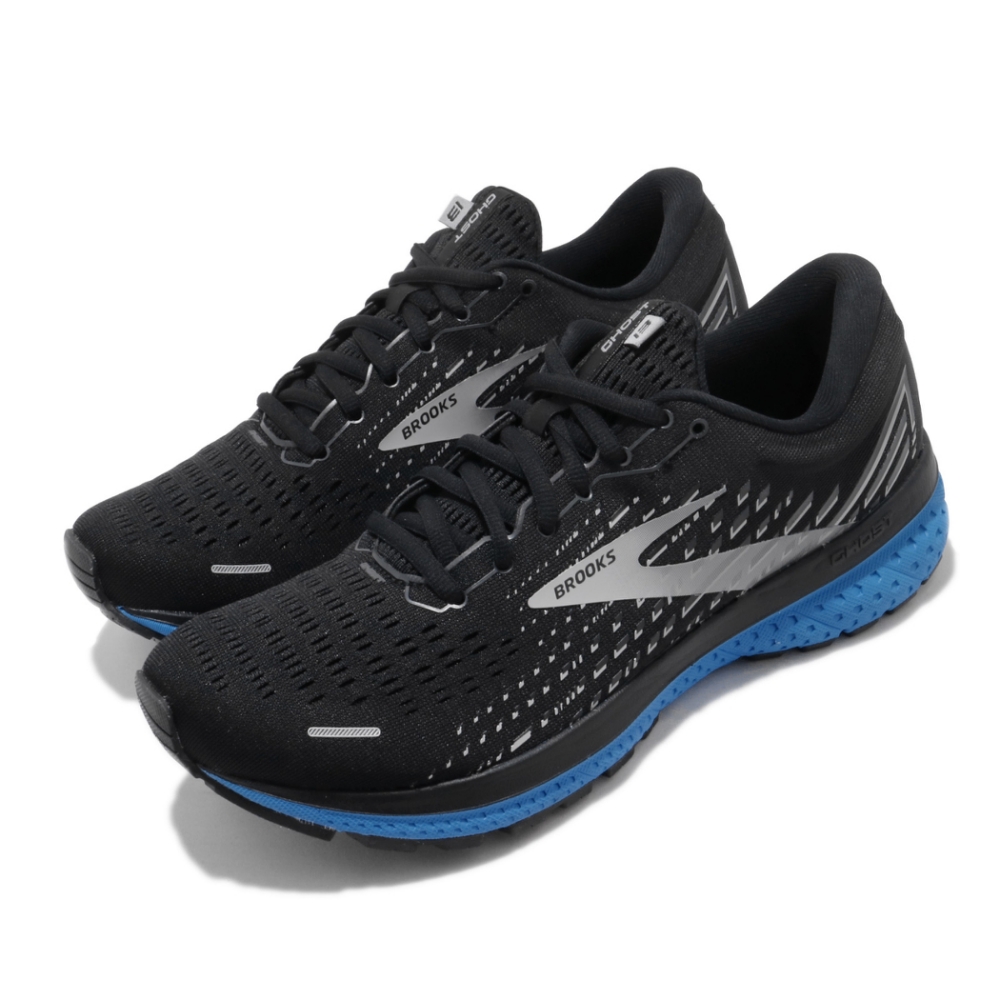 Brooks 慢跑鞋 Ghost 13 運動 男鞋 路跑 緩震 DNA科技 透氣 健身 黑 藍 1103481D018