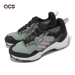 adidas 戶外鞋 Terrex AX4 GTX W 女鞋 綠 紫 黑 防水 抓地 越野 郊山 愛迪達 IE2576