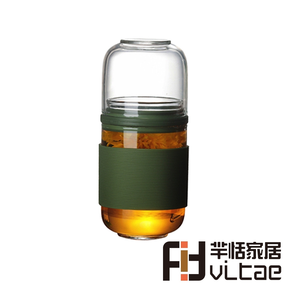 Fit Vitae羋恬家居 中式古韻品茗玻璃隨行快客杯