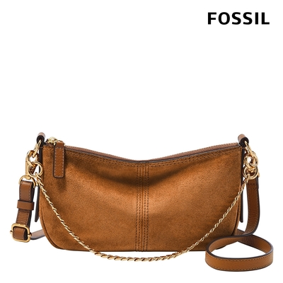 FOSSIL Jolie 麂皮法棍包-金棕色 ZB1868216