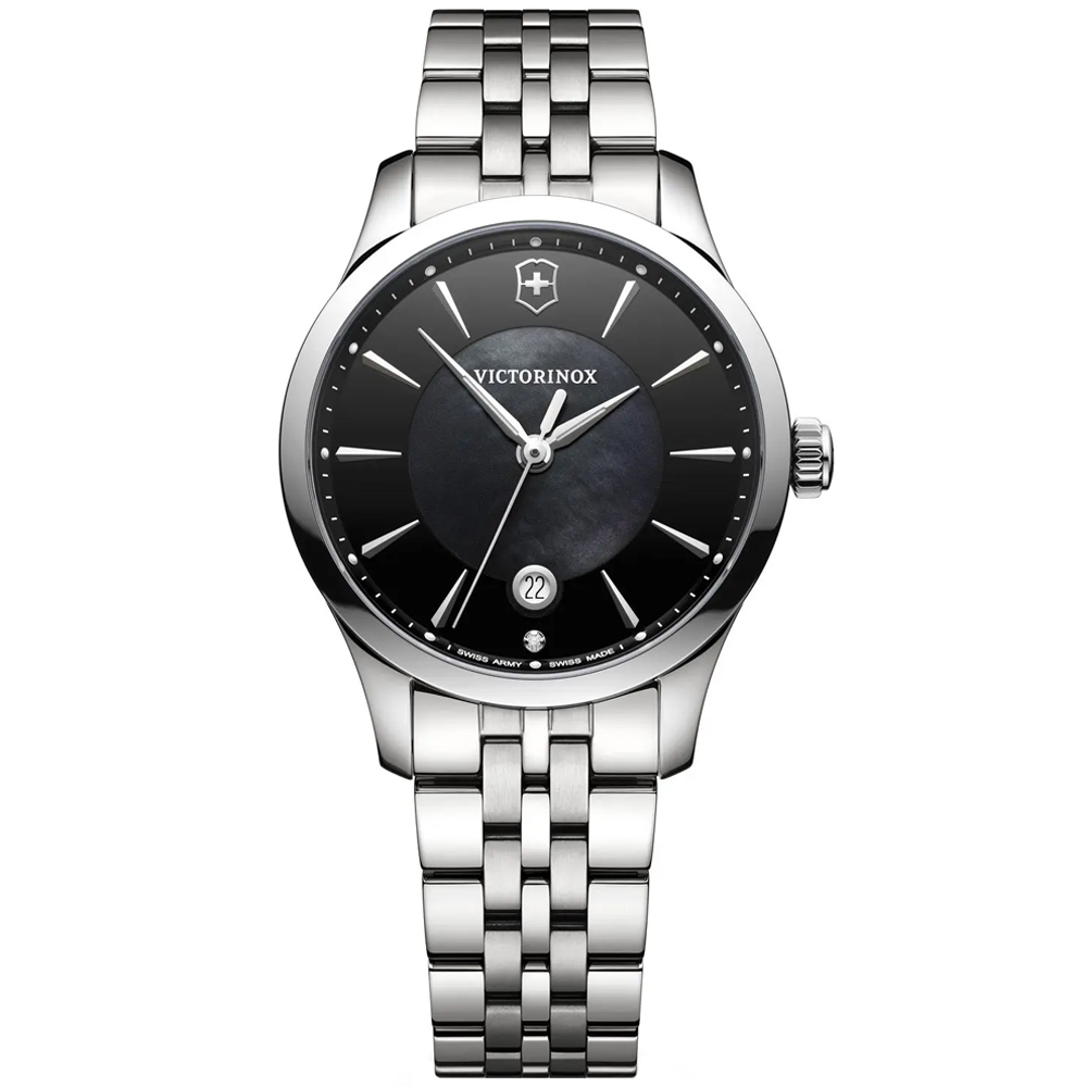 VICTORINOX瑞士維氏 Alliance 珍珠母貝簡約腕錶-黑 35mm / VISA-241751