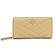 TORY BURCH Kira Chevron 皮革斜縫拉鍊長夾(沙) product thumbnail 1