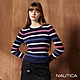 NAUTICA女裝 直坑條紋多彩長袖針織衫-深藍 product thumbnail 1