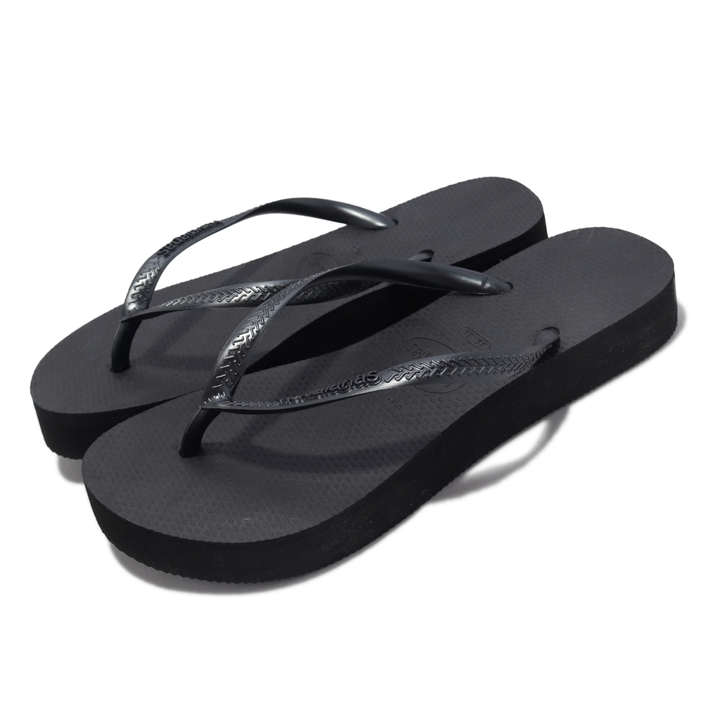 Havaianas 拖鞋 Slim Flatform 女款 黑 全黑 基本款 厚底 增高 夾腳拖 人字拖鞋 41445370090W