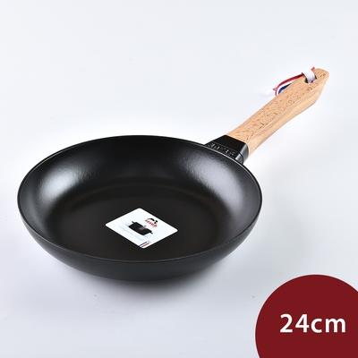 Staub 木柄鑄鐵平底鍋 24cm 煎鍋 鑄鐵鍋 (電磁爐 IH爐可用)