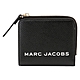 MARC JACOBS 經典LOGO荔枝紋皮革對折拉鍊袋短夾 黑色 product thumbnail 1