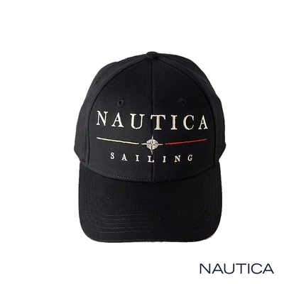 Nautica 品牌刺繡休閒棒球帽-黑色