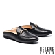 穆勒鞋 HELENE SPARK 時尚品味晶鑽馬銜釦低跟穆勒拖鞋－黑 product thumbnail 1