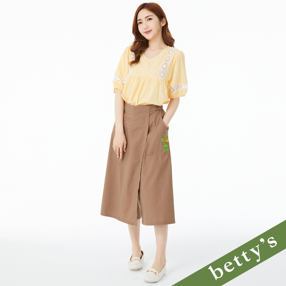 betty’s貝蒂思　仙人掌牛仔片褲裙(卡其色)